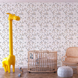 Papel de Parede Adesivo Menino Girafas