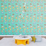 Papel de Parede Adesivo Menino Desenhos Verde