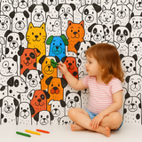 Papel de Parede Adesivo Doodle Dogs