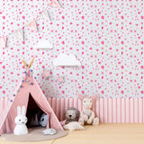Papel de Parede Adesivo Menina Joaninha Flor