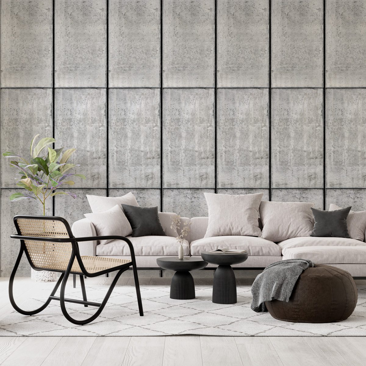 Papel de Parede Adesivo Industrial Cimento Queimado Decor 33