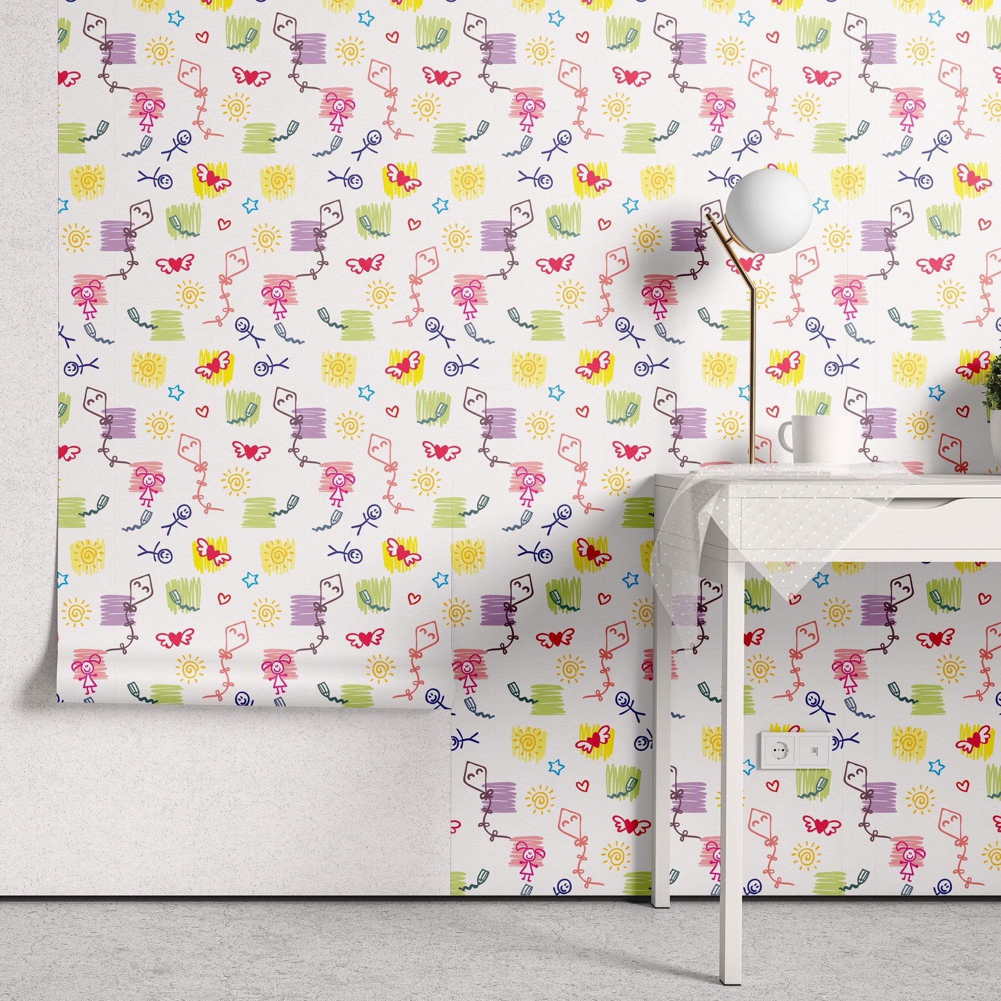 Papel de Parede Adesivo Menina Pipas