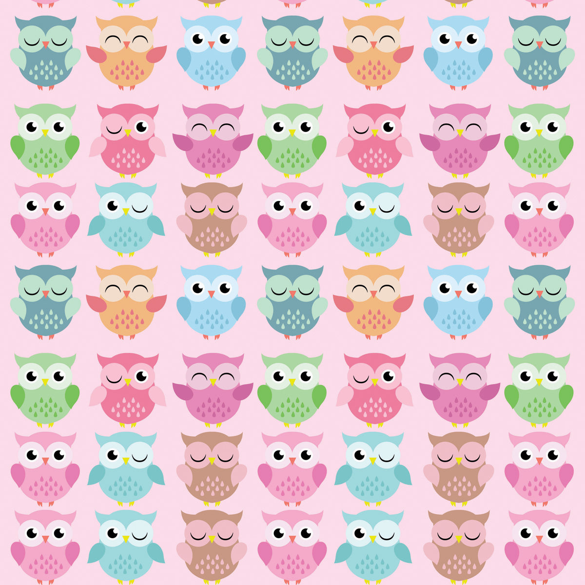 Papel de Parede Adesivo Menina Corujinhas