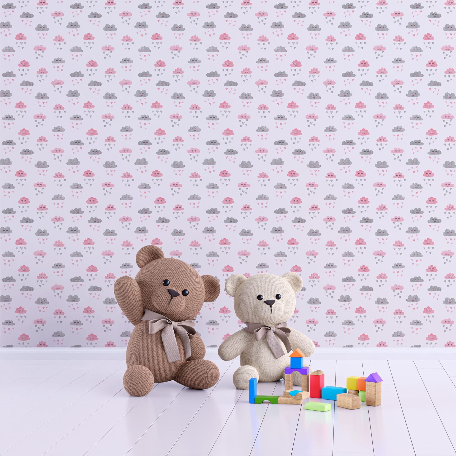 Papel de Parede Adesivo Menina Nuvem de Amor