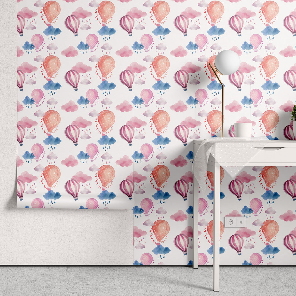 Papel de Parede Adesivo Menina Balão Rosa
