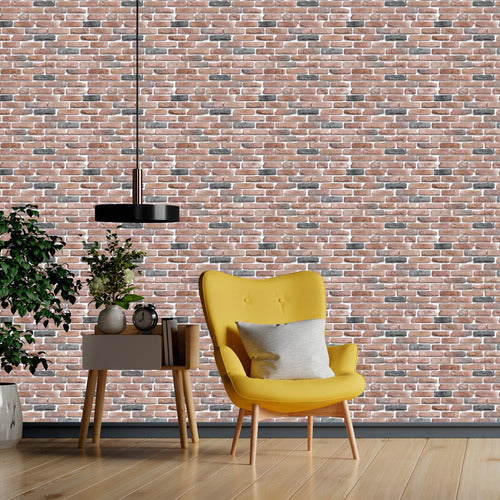 Papel De Parede Adesivo Tijolinho   19