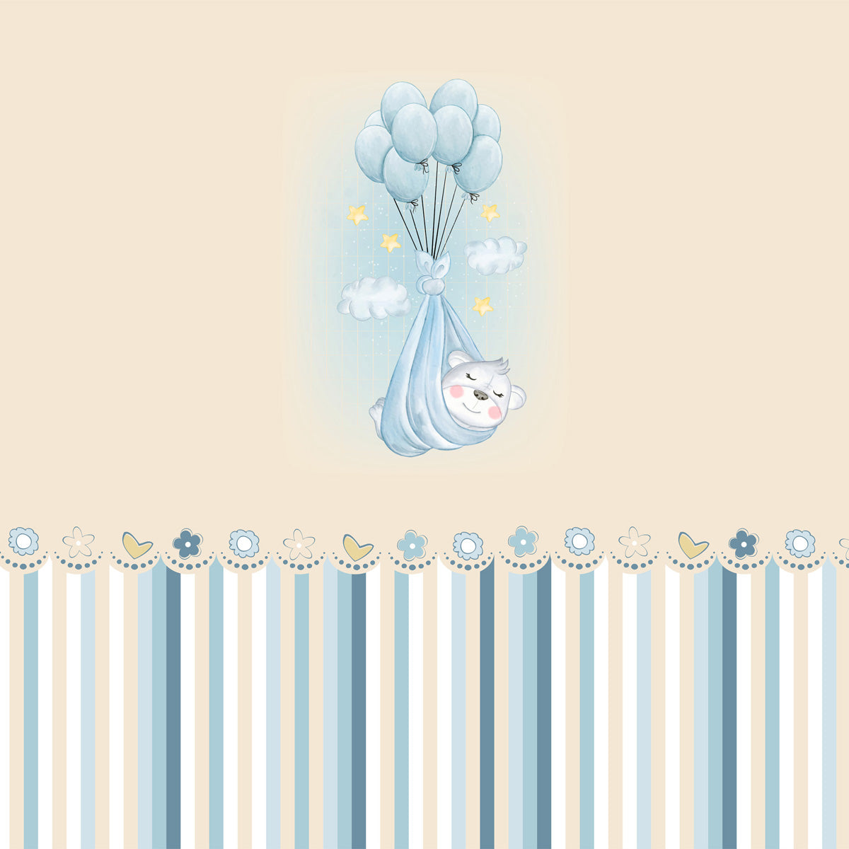 Papel de Parede Adesivo Menino Cantinho do Ursinho Fofinho