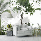 Papel de Parede - Jardim Tropical com Palmeiras