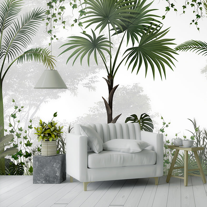 Papel de Parede - Jardim Tropical com Palmeiras