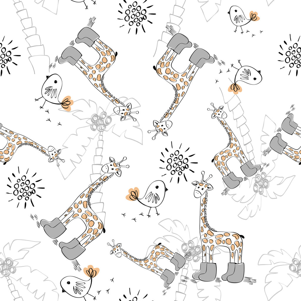 Papel de Parede Adesivo Menino Girafas