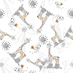 Papel de Parede Adesivo Menino Girafas
