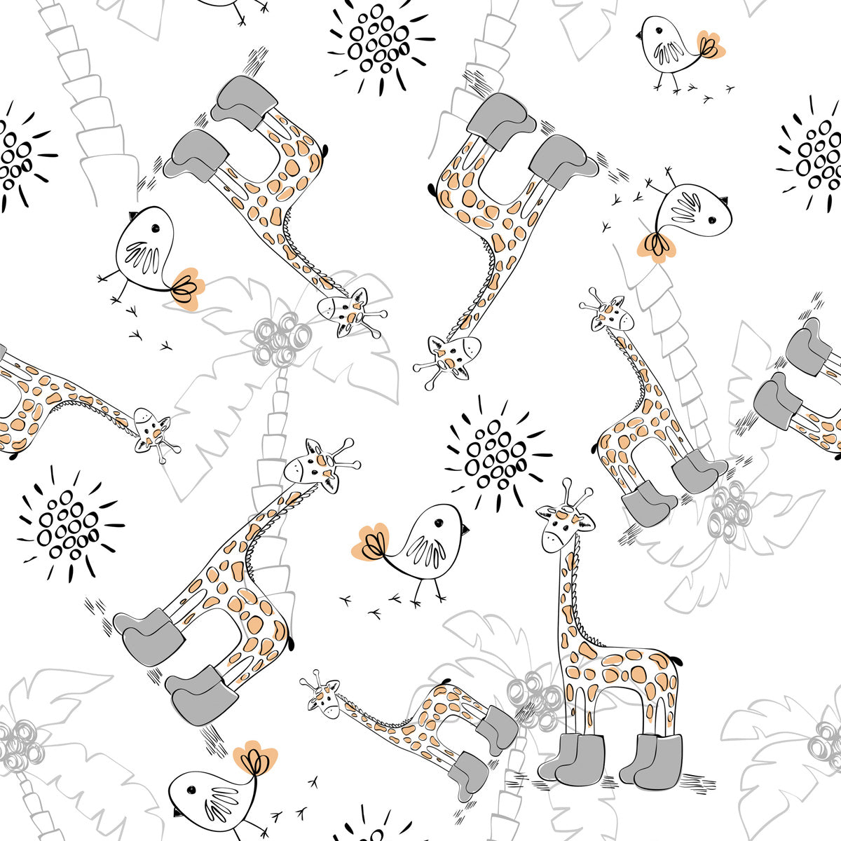 Papel de Parede Adesivo Menino Girafas