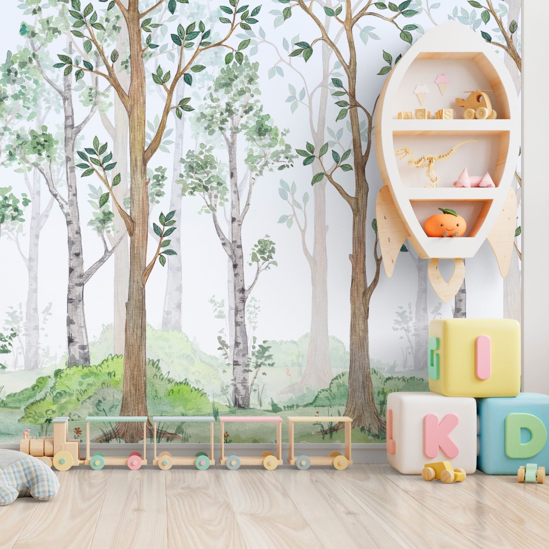 Papel de Parede Adesivo Menino Floresta