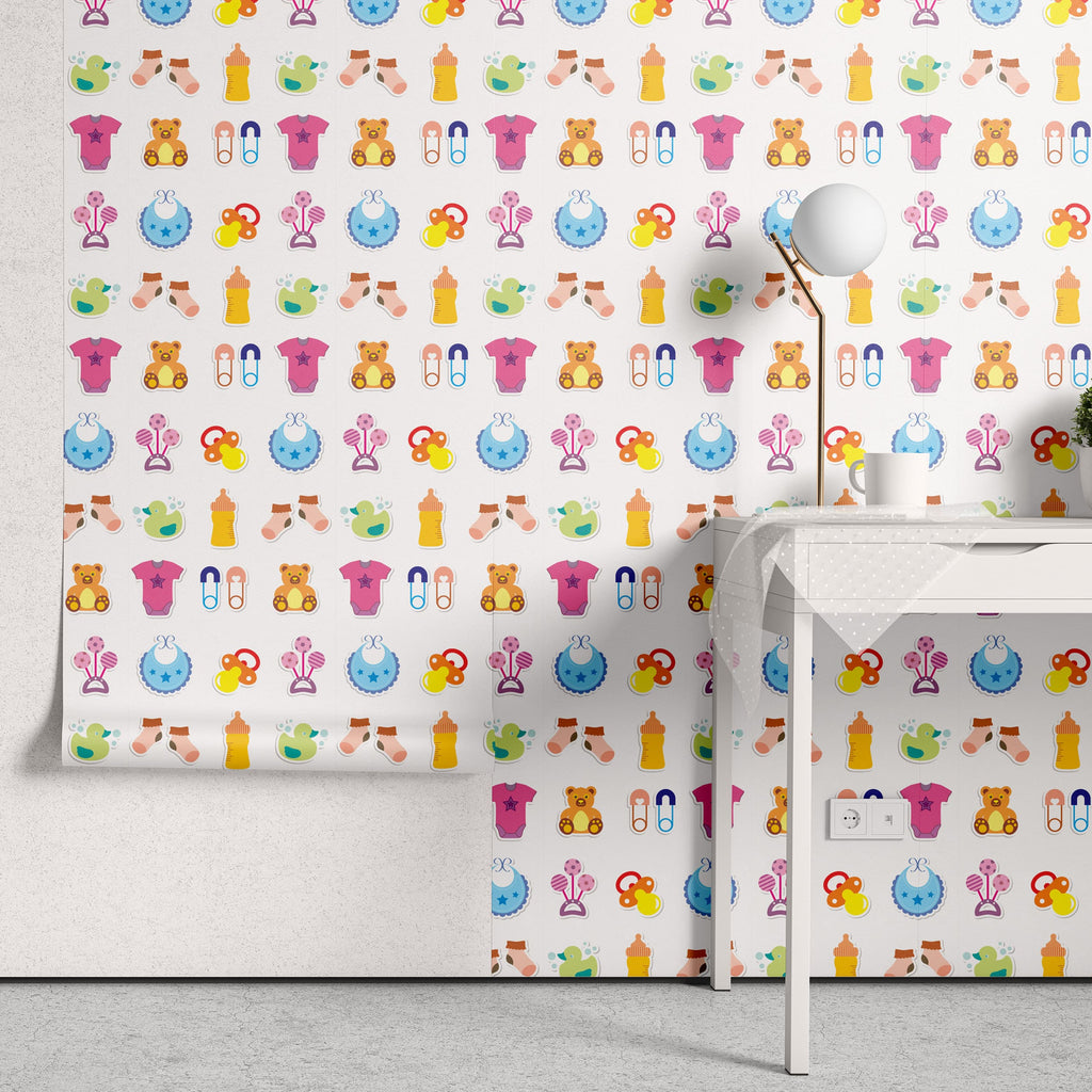 Papel de Parede Adesivo Menina Baby Acessórios