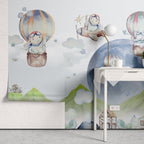 Papel de Parede Adesivo Menino Explorando as Montanhas Encantadas