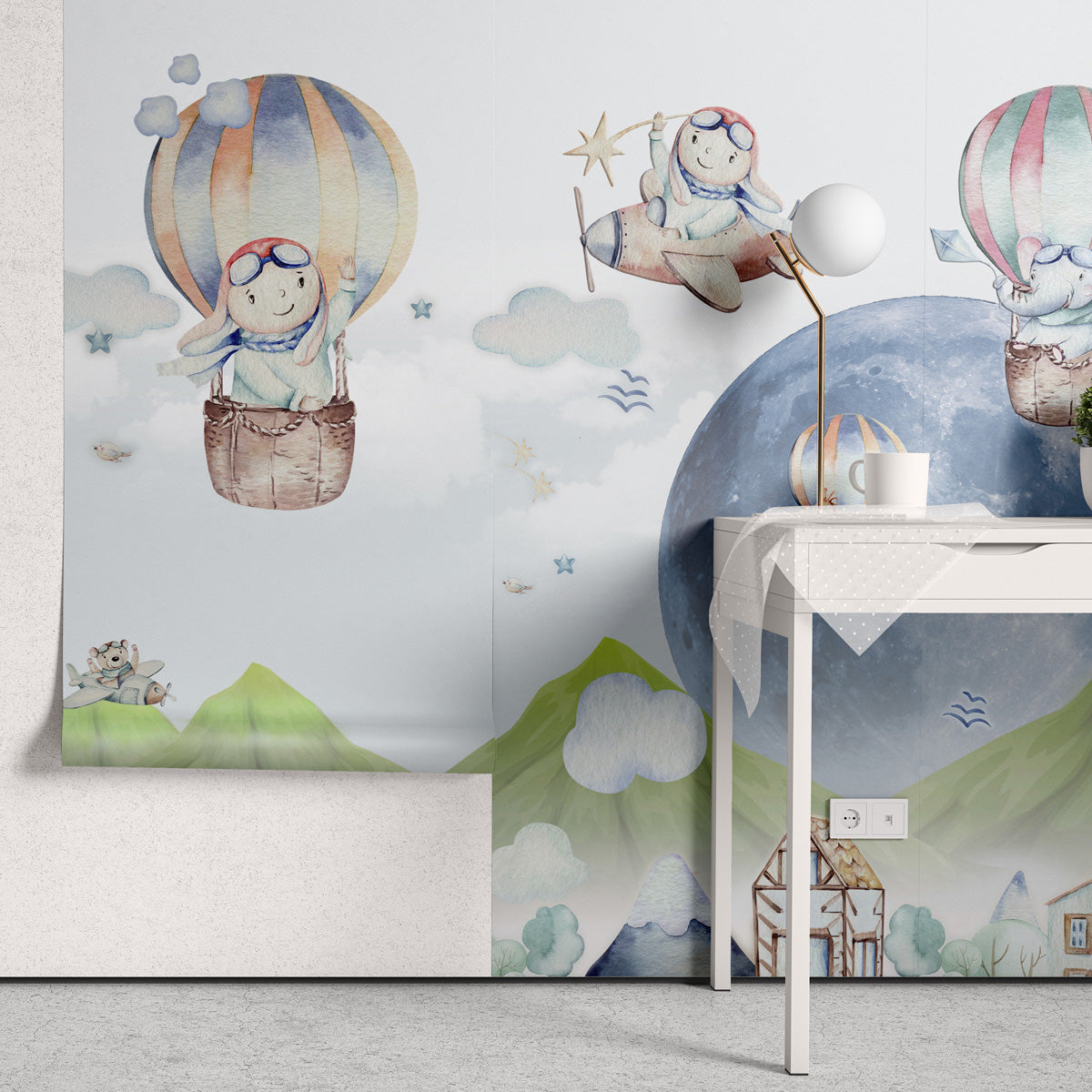 Papel de Parede Adesivo Menino Explorando as Montanhas Encantadas