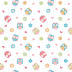 Papel de Parede Adesivo Menina Corujinhas Coloridas