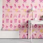 Papel de Parede Adesivo Menina Baby Rosa