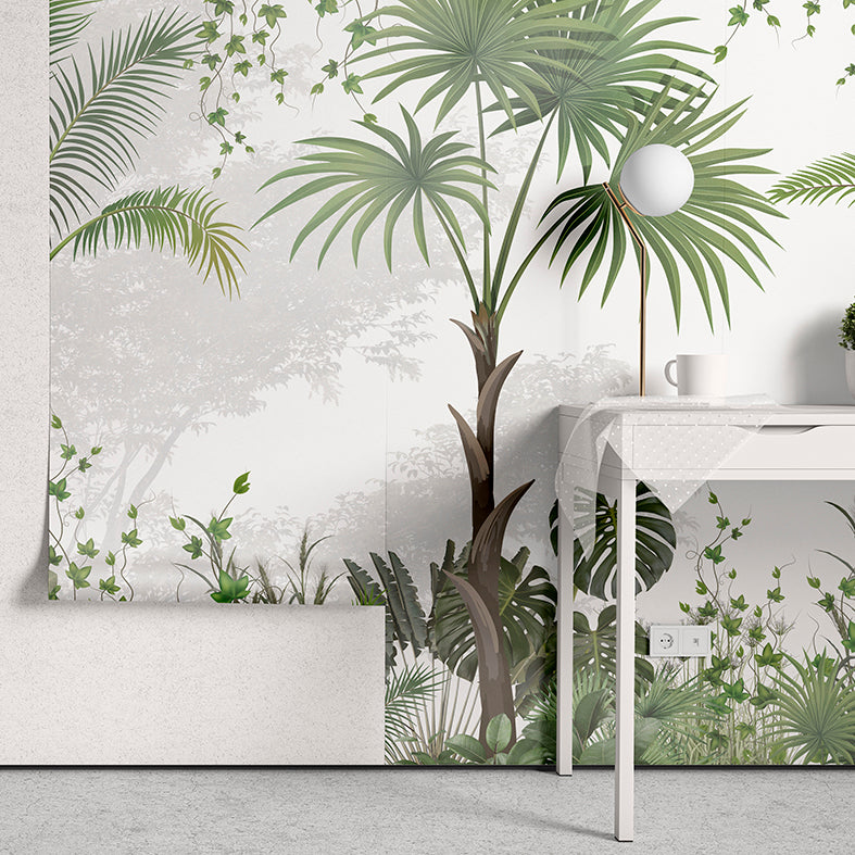 Papel de Parede - Jardim Tropical com Palmeiras