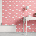 Papel de Parede Adesivo Menina Nuvem Rosa