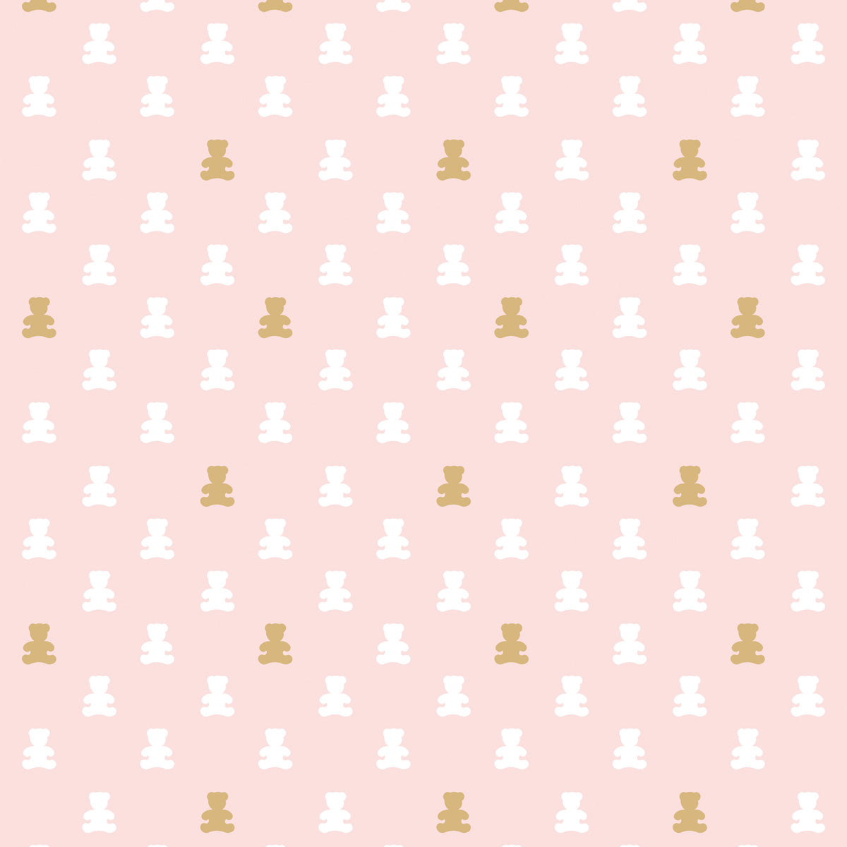 Papel de Parede Adesivo Menina Ursinho Rosa Claro