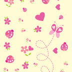 Papel de Parede Adesivo Menina Joaninha Floral