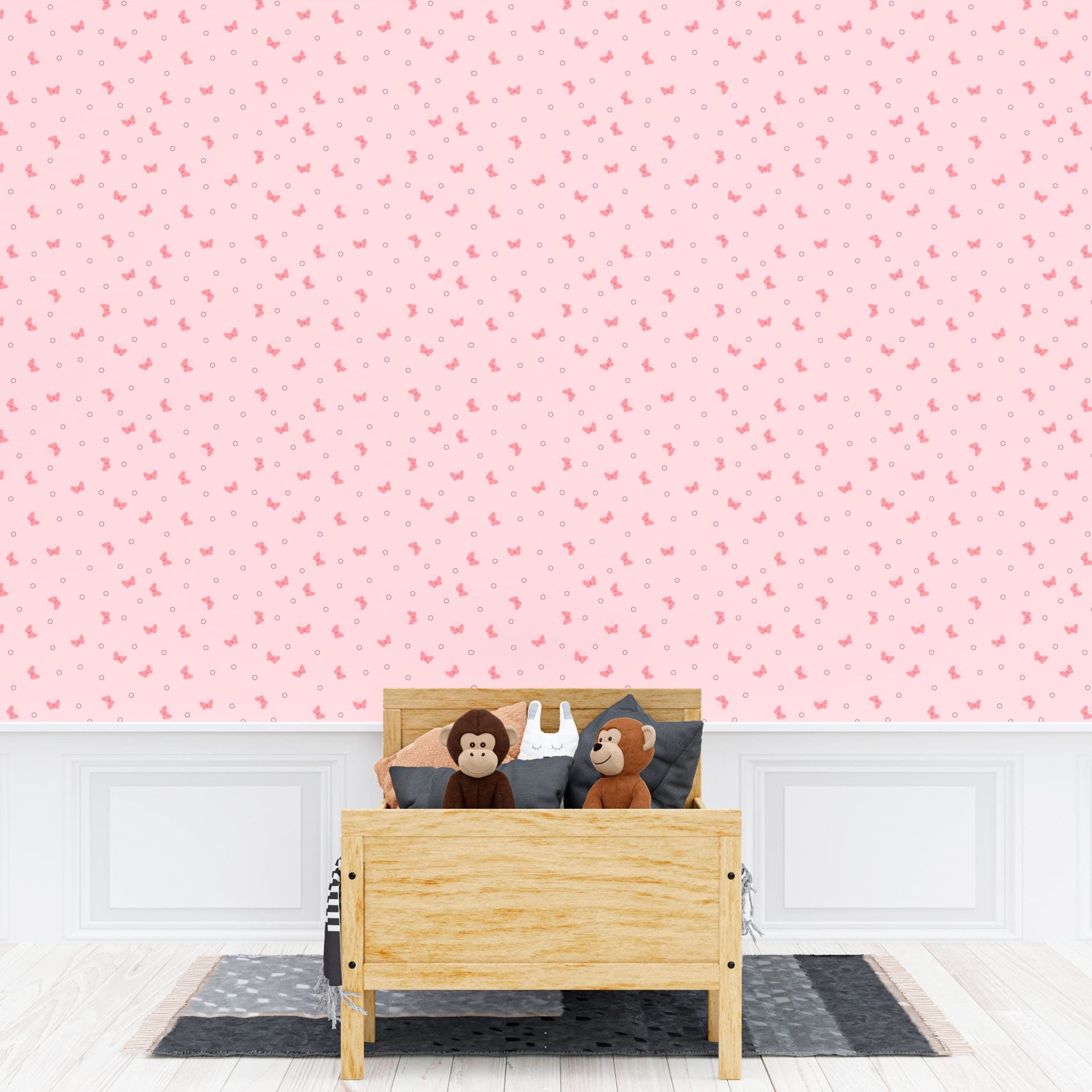 Papel de Parede Adesivo Menina Borboletas