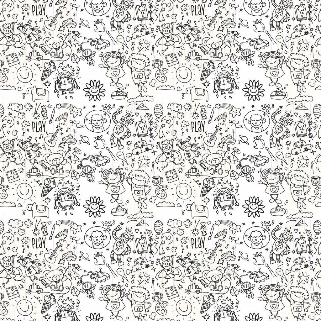 Papel de Parede Adesivo Doodle Diversão