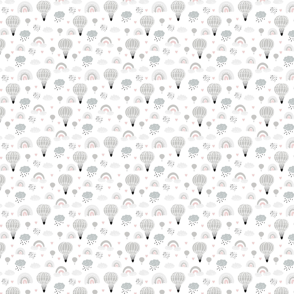 Papel de Parede Adesivo Menino Balão e Arco Iris