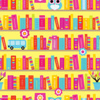 Papel de Parede Adesivo Menino Biblioteca Feliz