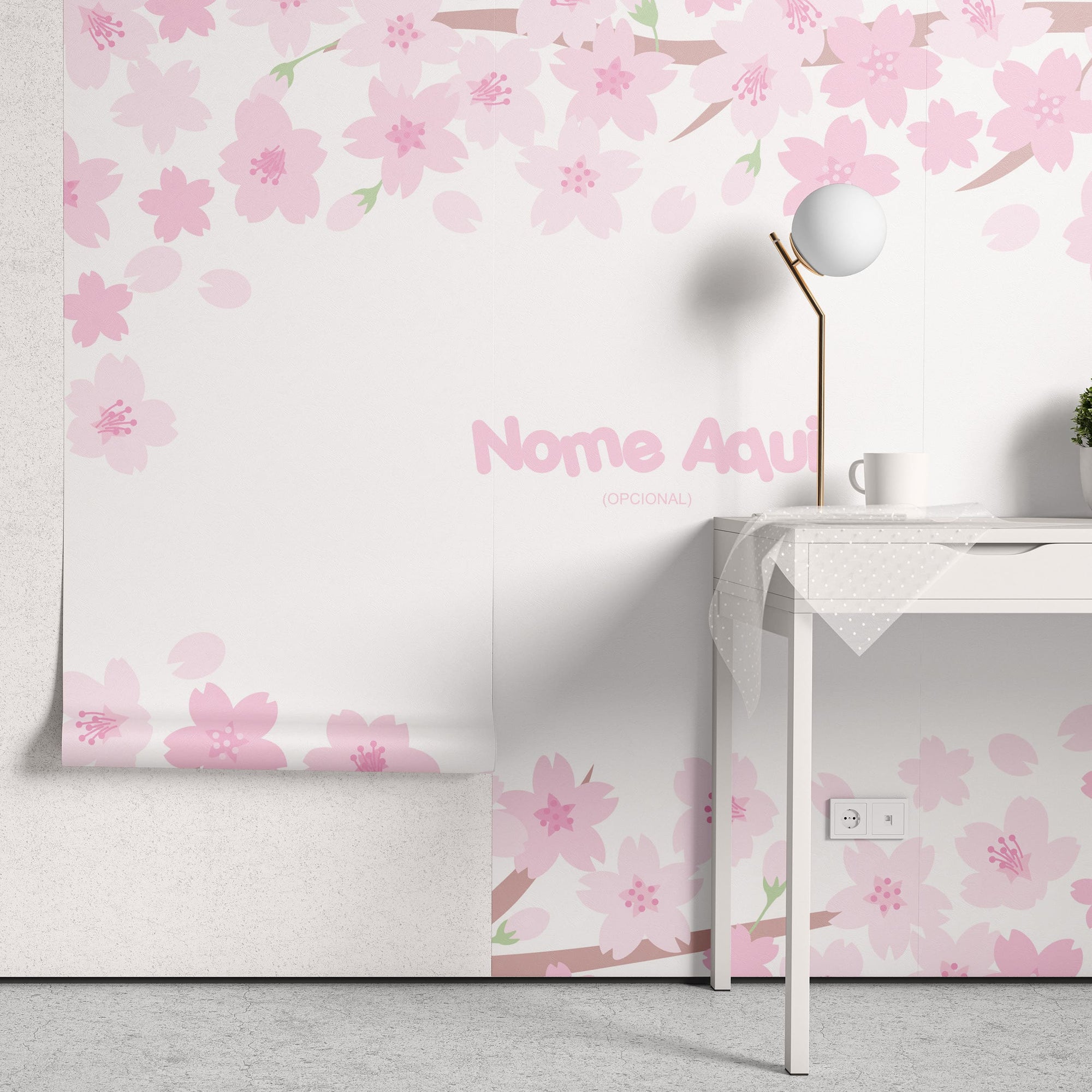 Papel de Parede Adesivo Menina Flores Cerejeira