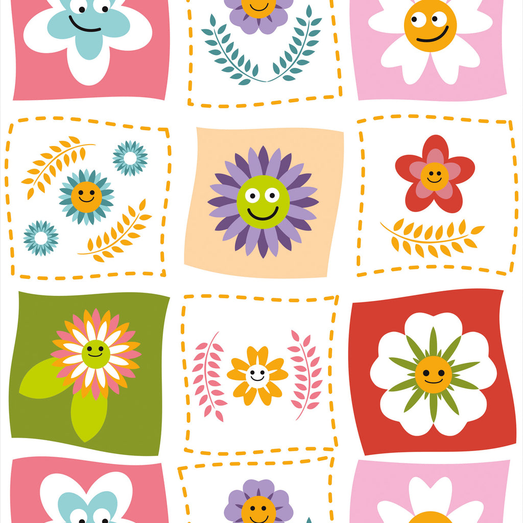 Papel de Parede Adesivo Menina Floral Colorido