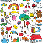 Papel de Parede Adesivo Menina Desenhos Coloridos
