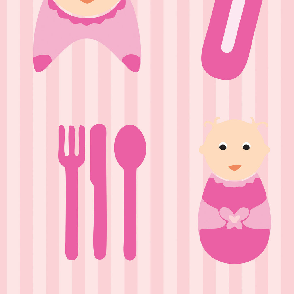 Papel de Parede Adesivo Menina Baby Rosa