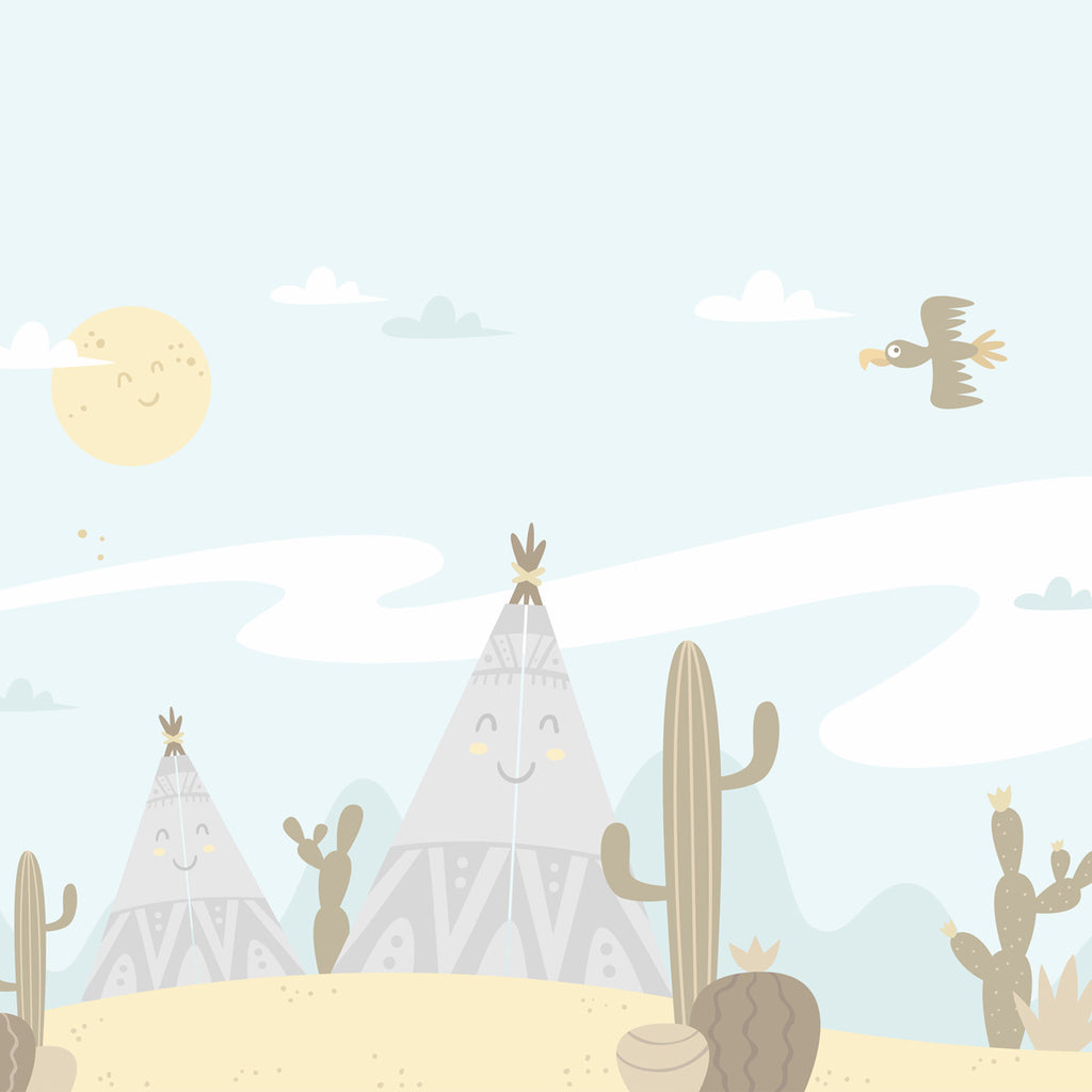 Papel de Parede Adesivo Menino Deserto Indigena