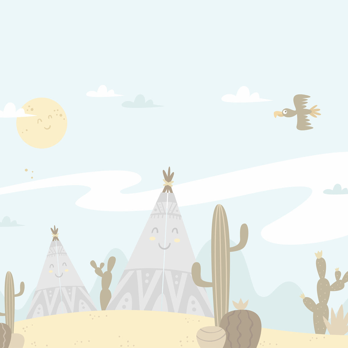 Papel de Parede Adesivo Menino Deserto Indigena
