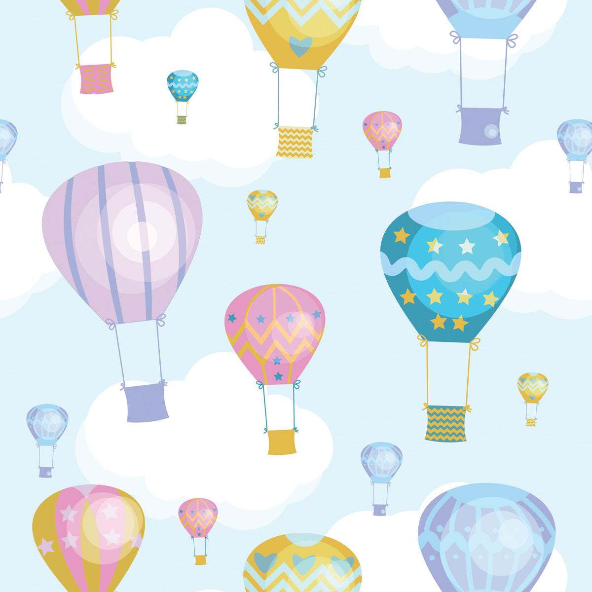Papel de Parede Adesivo Menino Balões Coloridos