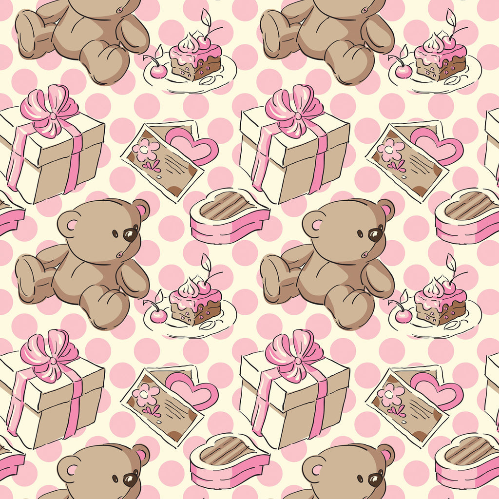Papel de Parede Adesivo Menina Ursinho 2