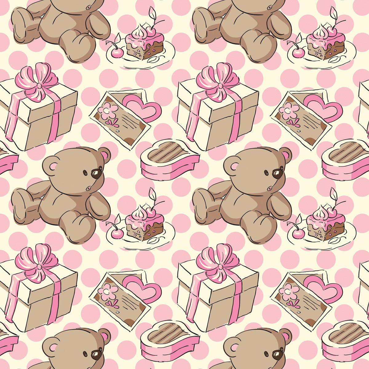 Papel de Parede Adesivo Menina Ursinho 2