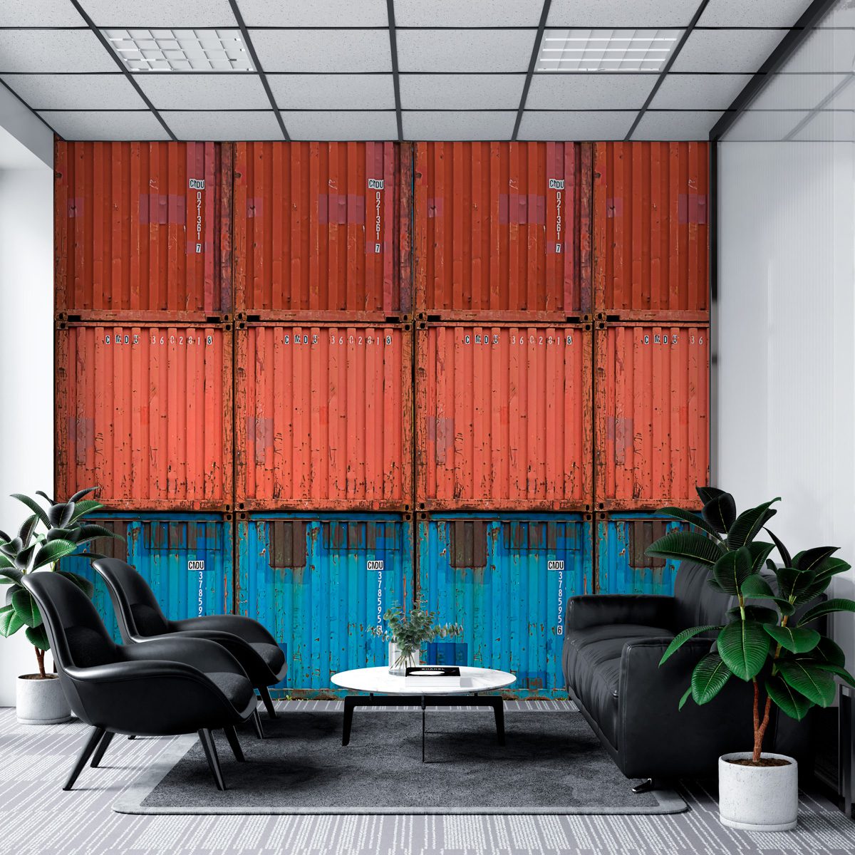 Papel de Parede Adesivo Industrial Container Decor 60