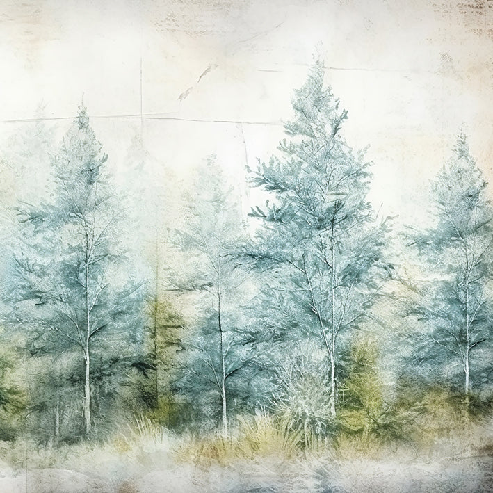 Papel de Parede Adesivo  Floresta de Pinheiros