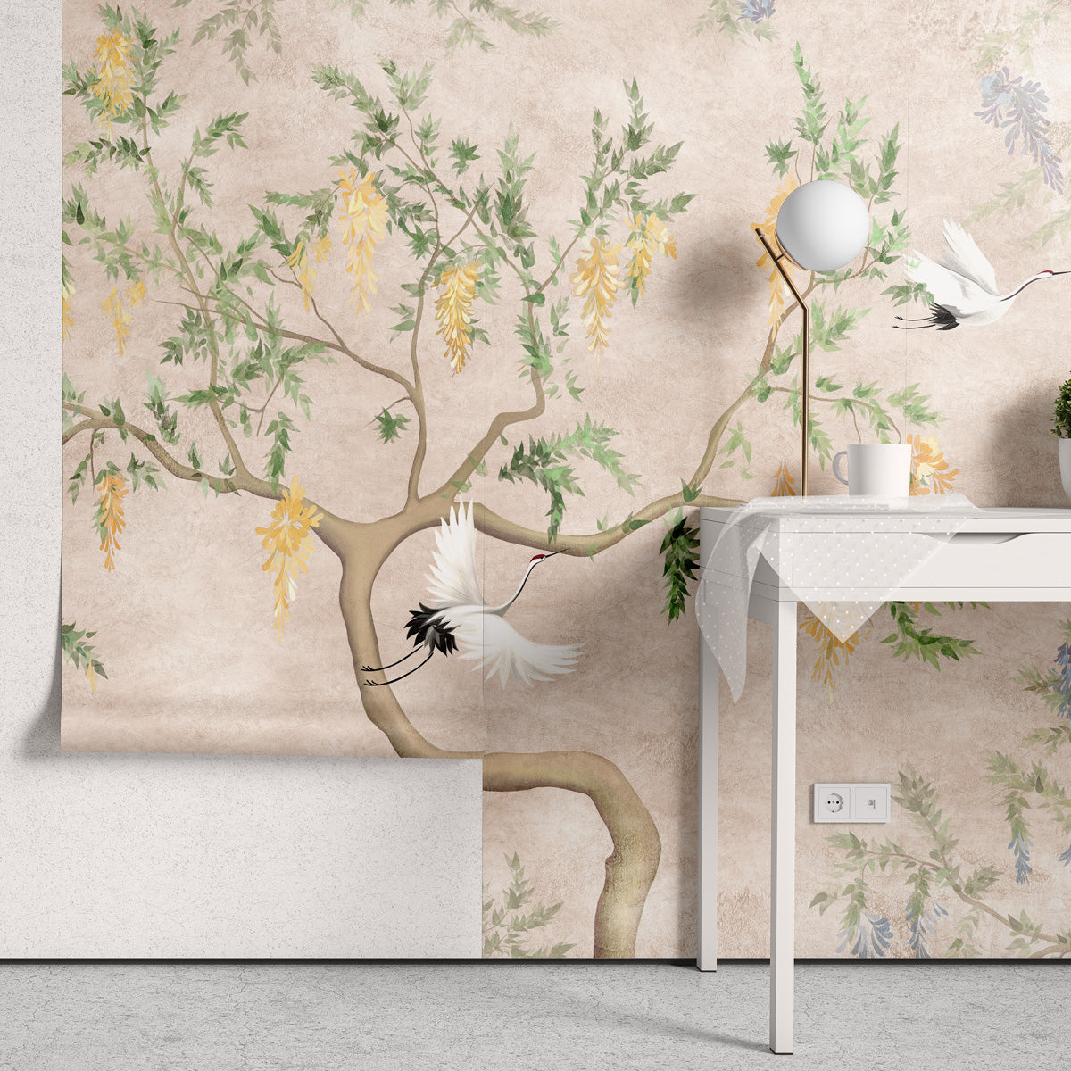 Papel de Parede Adesivo Arvore Garça - Painel