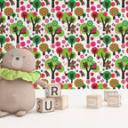 Papel de Parede Adesivo Menina Floresta Coruja