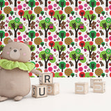 Papel de Parede Adesivo Menina Floresta Coruja