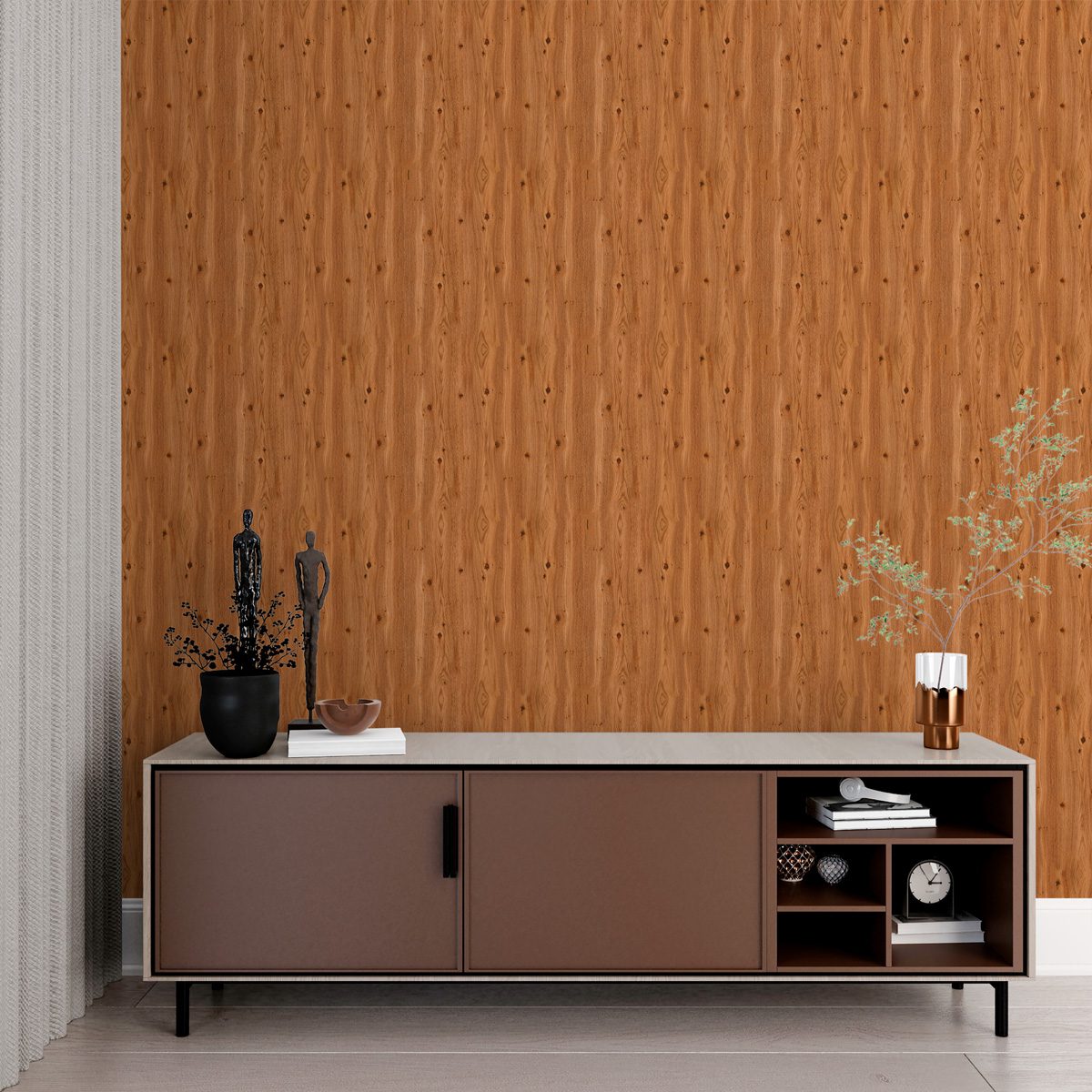 Papel de Parede Adesivo Industrial Madeira Decor 95