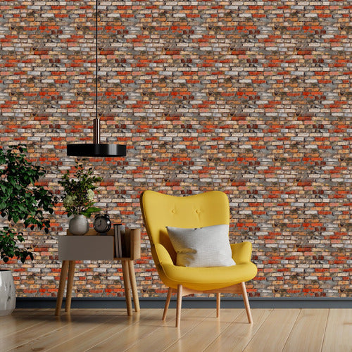 Papel De Parede Adesivo Tijolinho   30