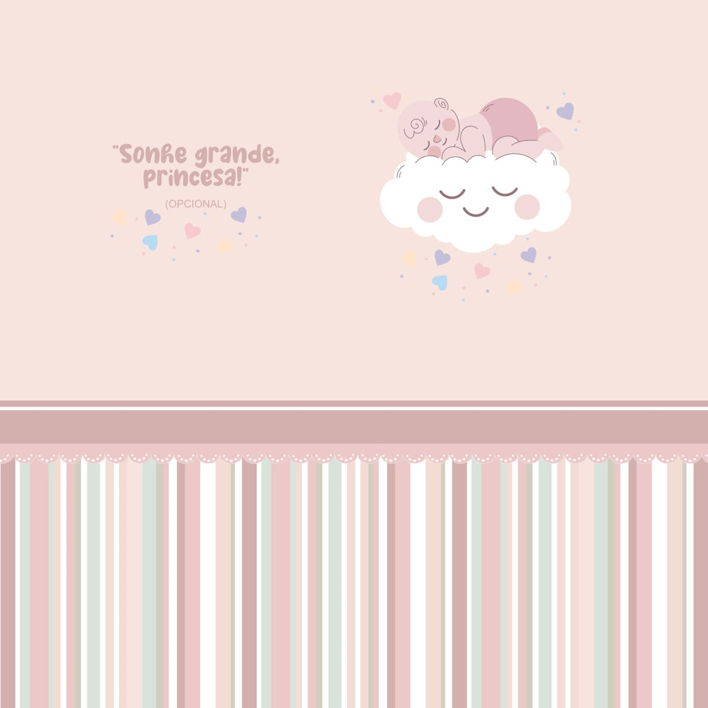 Papel de Parede Adesivo Menina Nuvem Carinhosa