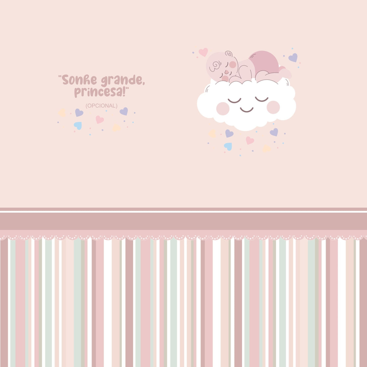 Papel de Parede Adesivo Menina Nuvem Carinhosa