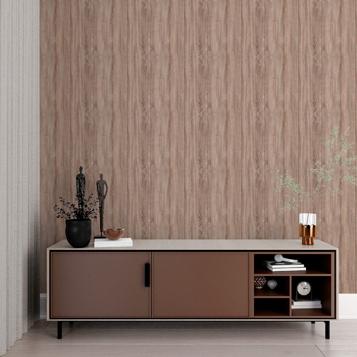 Papel de Parede Adesivo Industrial Madeira Decor 100