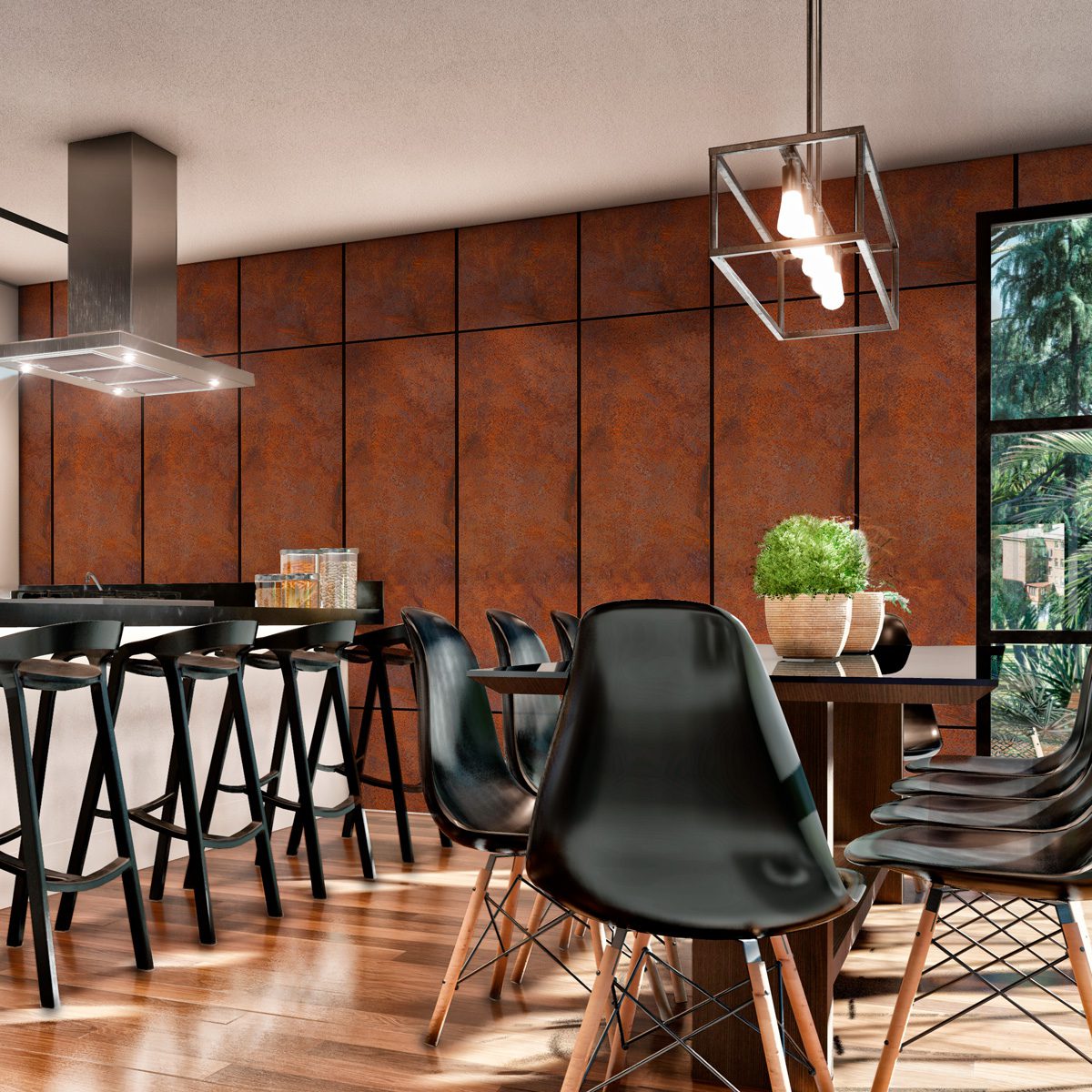 Papel de Parede Adesivo Industrial Aço Corten Decor 02